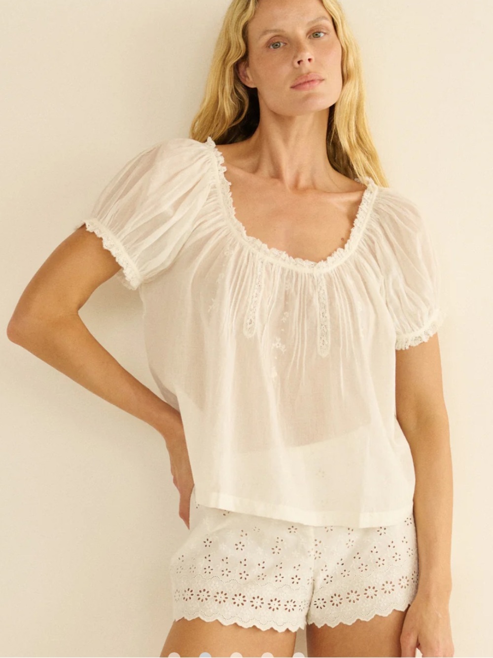 Doen Frederica Top in Salt White - Picture 2 of 13